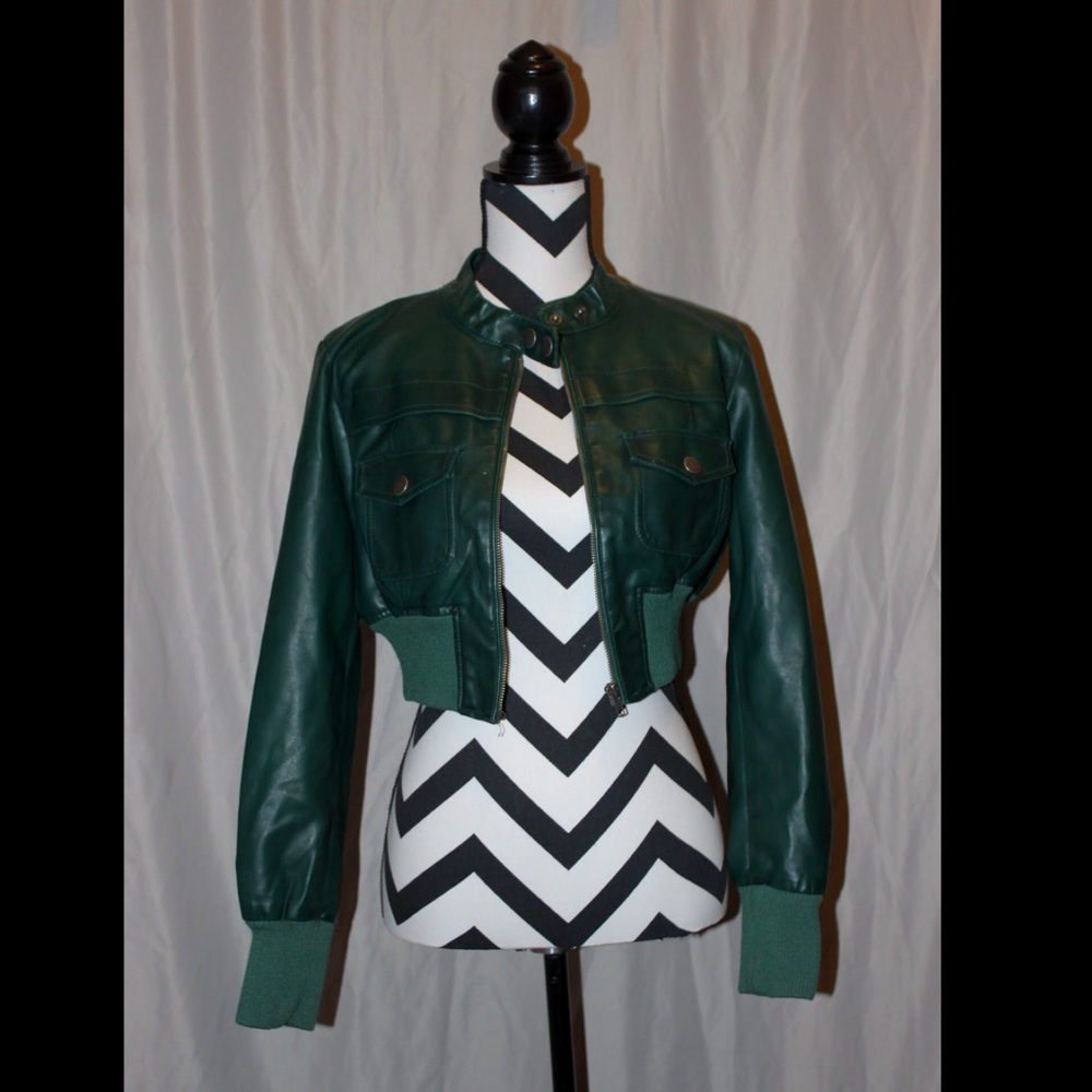 Last Kiss Green Crop Jacket